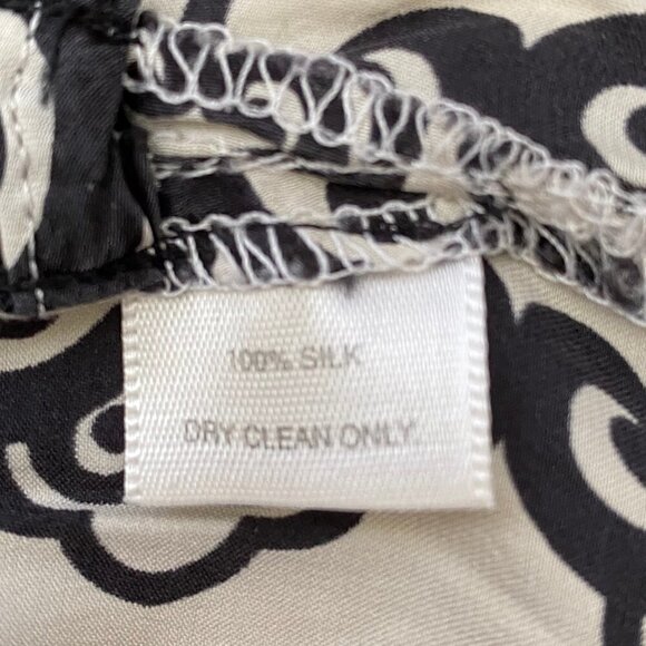 White House Black Market Scroll Design 100% Silk Blouse - Picture 12 of 12